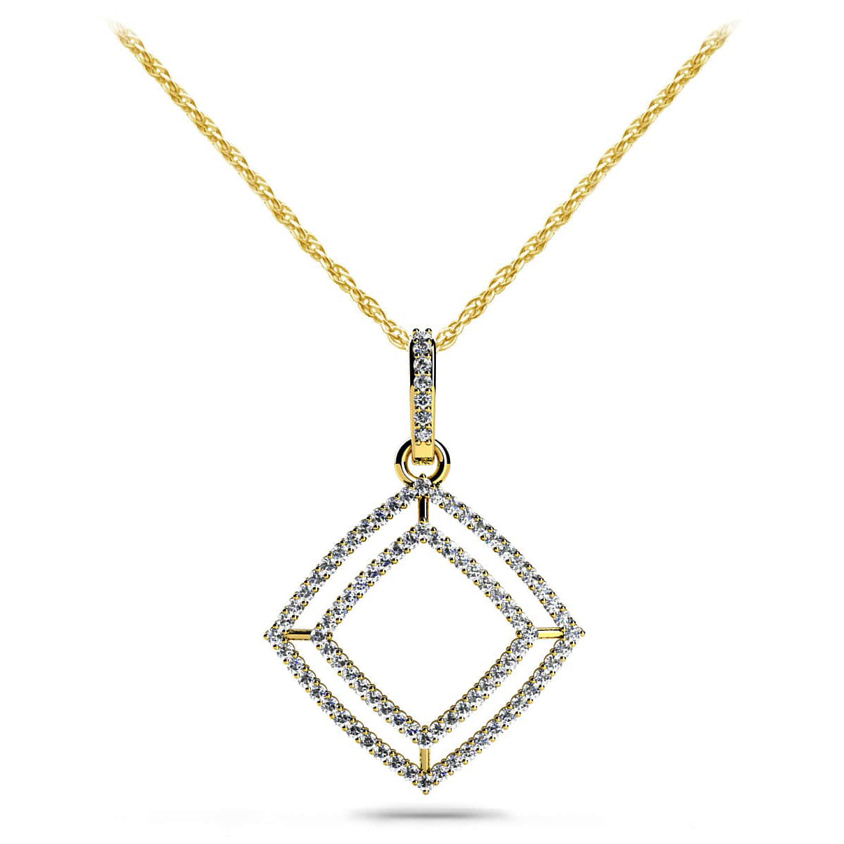 Shadow Box Diamond Pendant