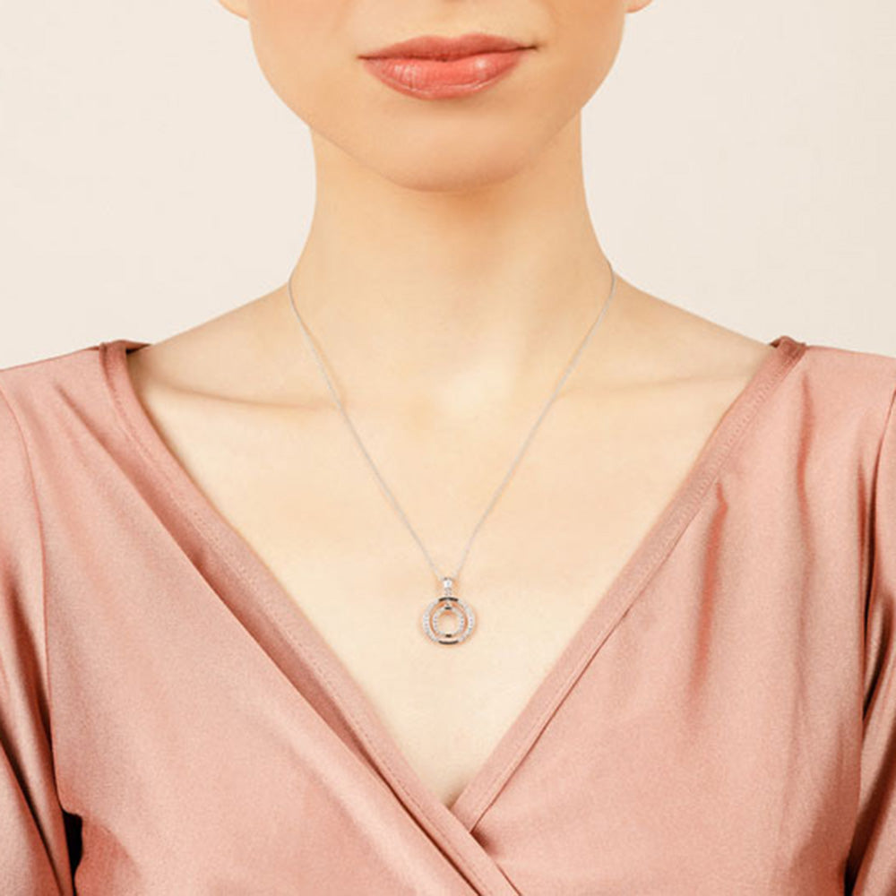 Double Drop Circle Diamond Pendant