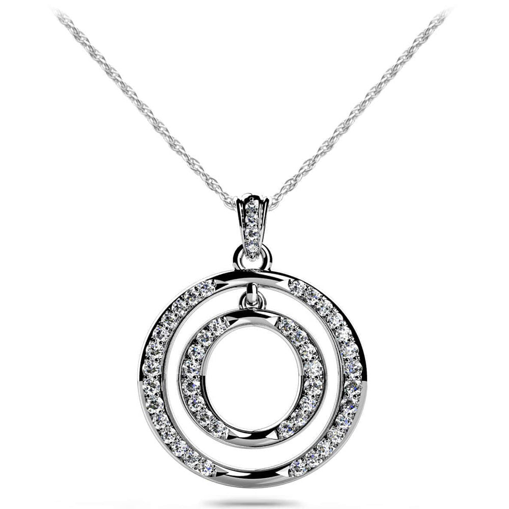 Double Drop Circle Diamond Pendant