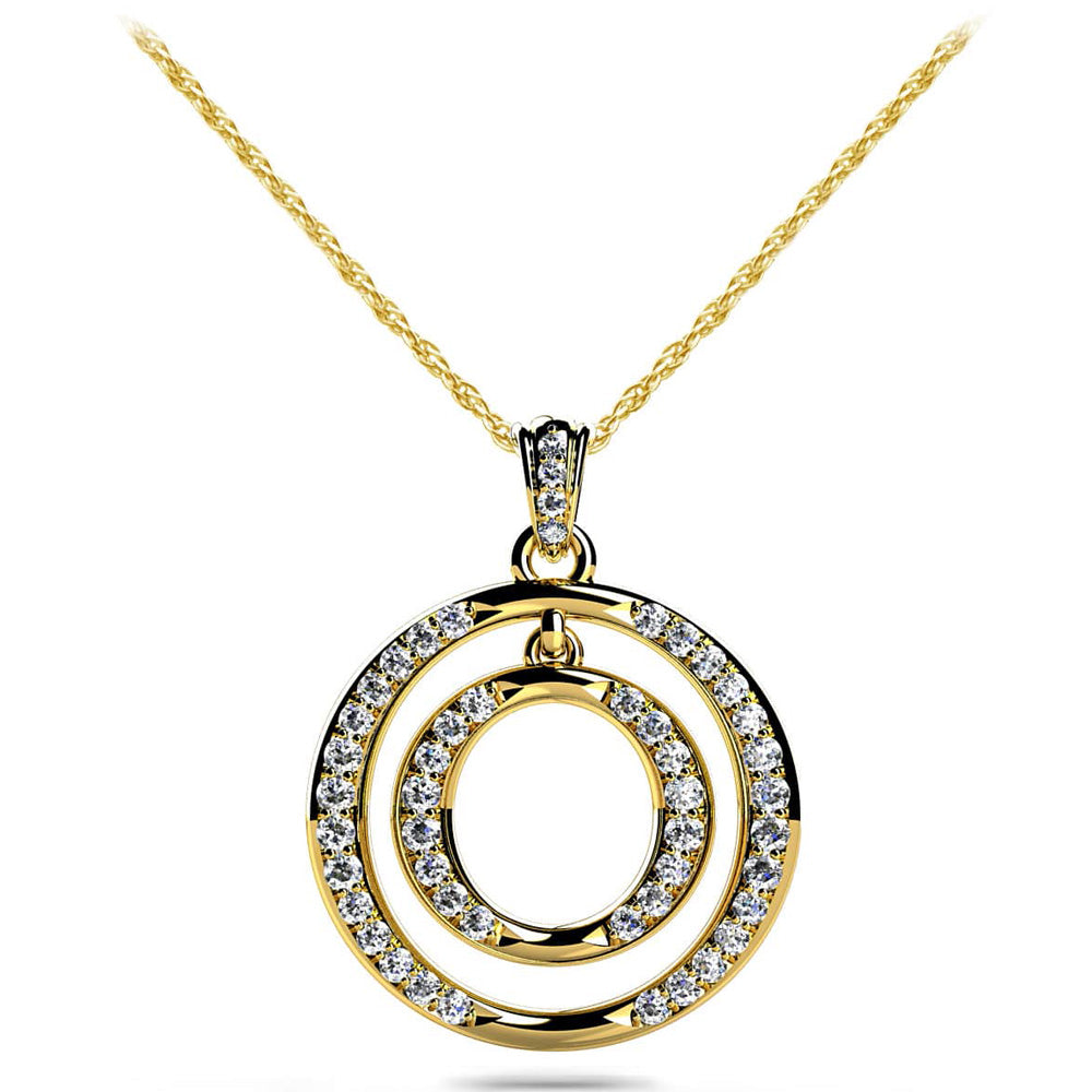 Double Drop Circle Diamond Pendant