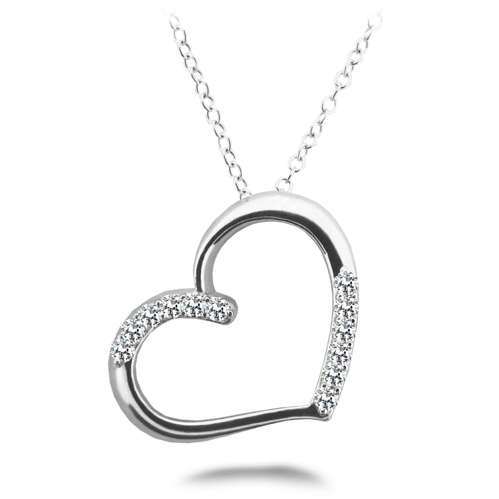 Diamond Detail Heart Pendant