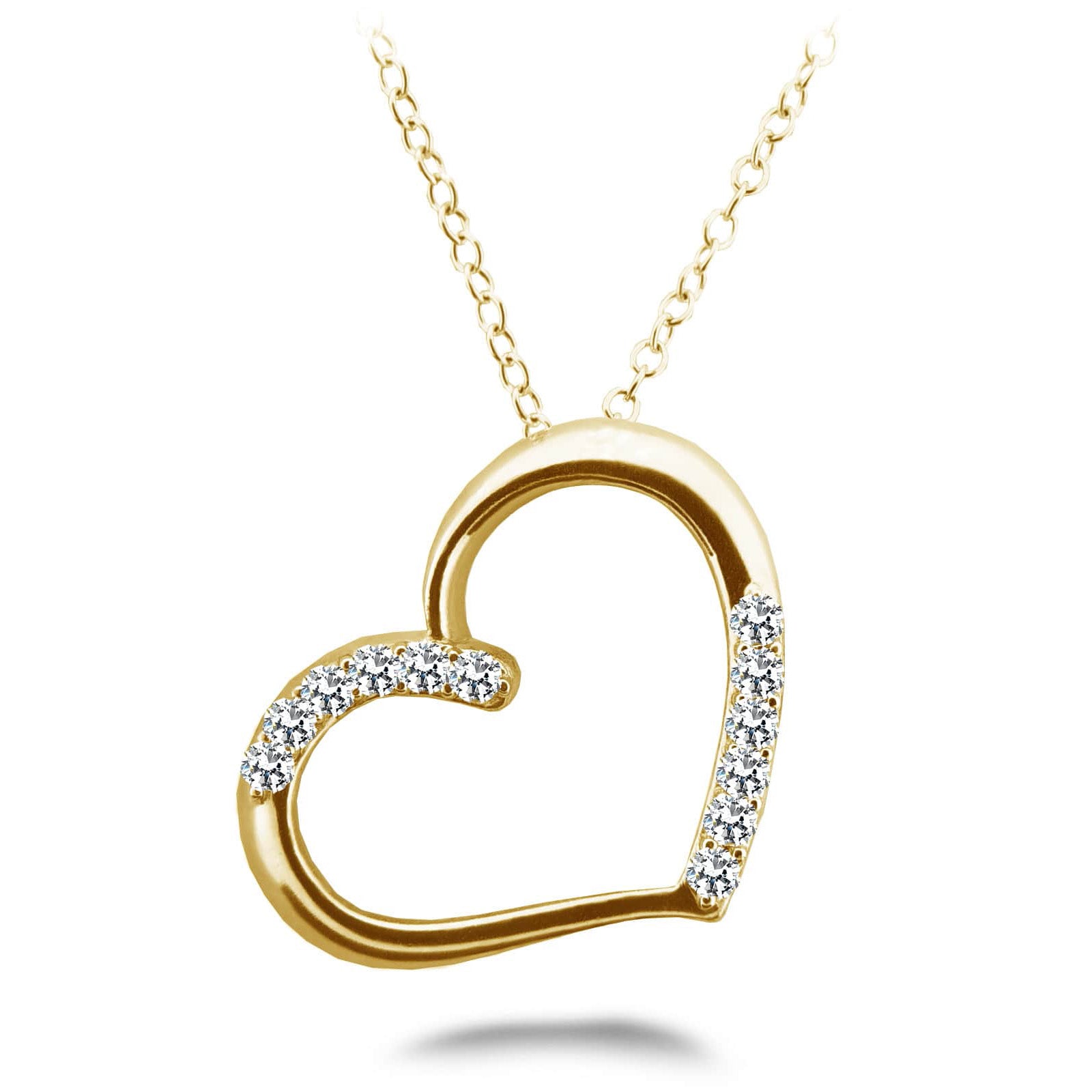 Diamond Detail Heart Pendant