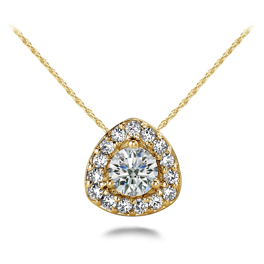 Rounded Triangle Diamond Pendant