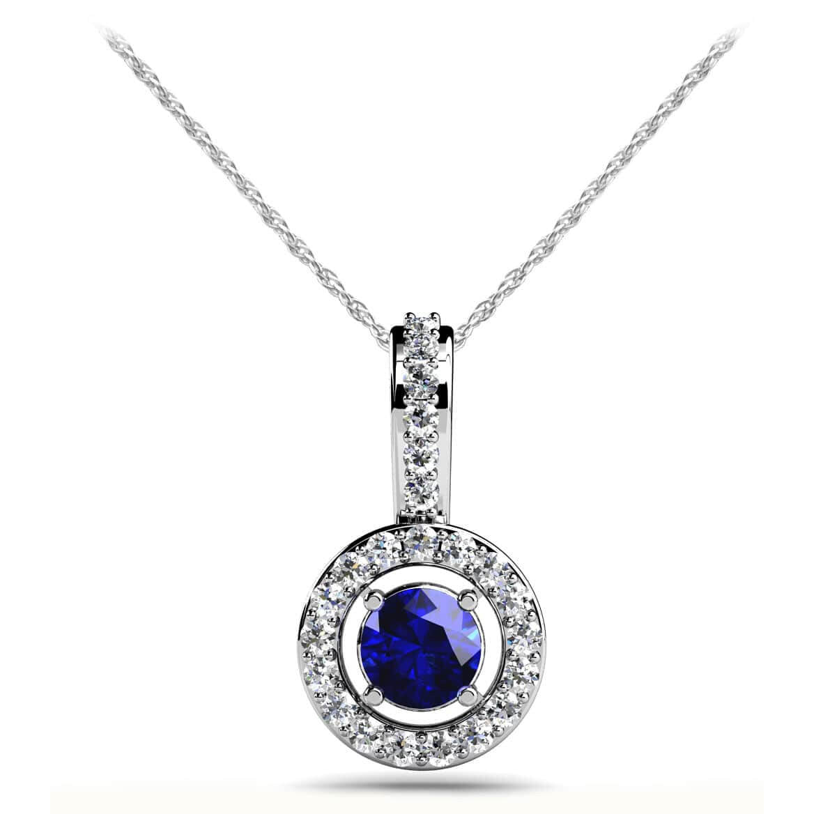 Gemstone Focus Diamond Circle Pendant