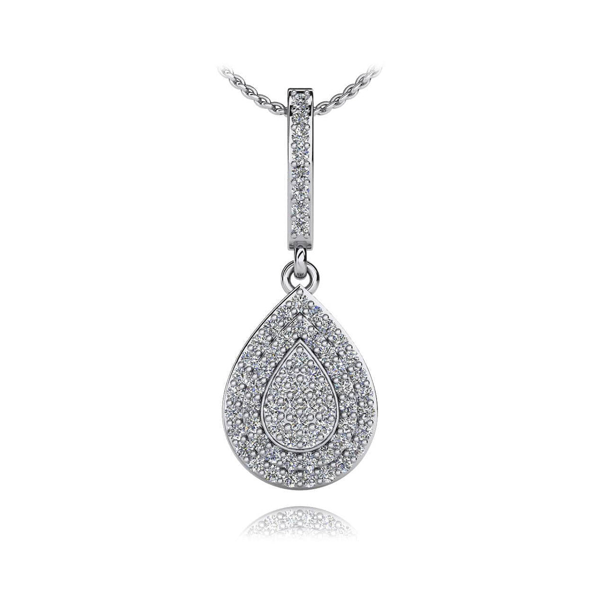 Diamond Teardrop Shaped Drop Pendant