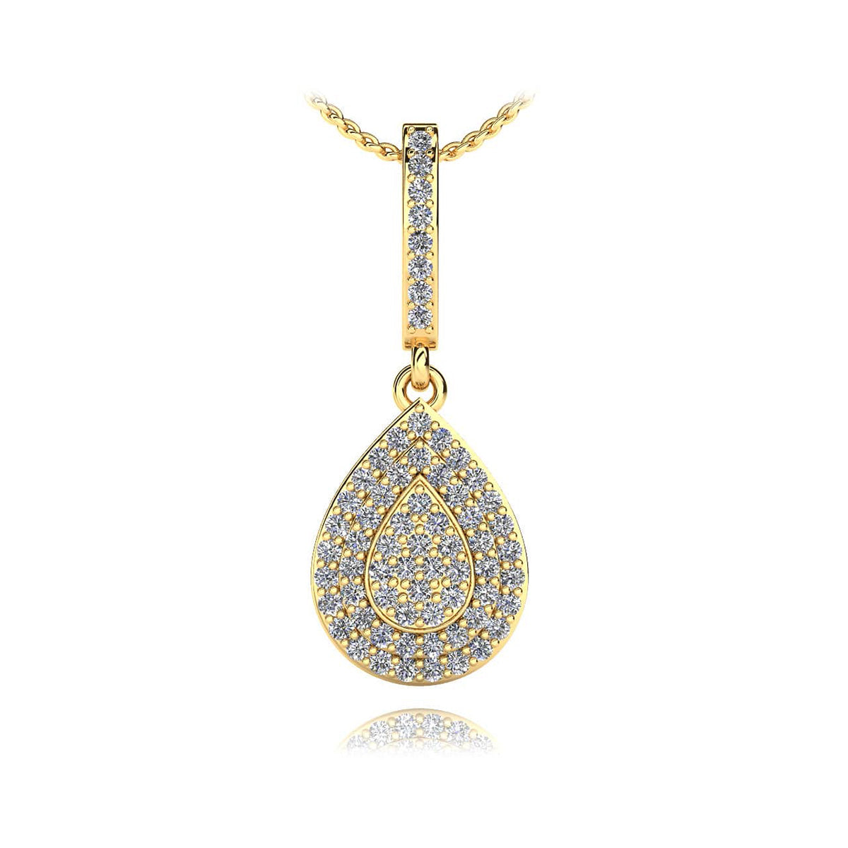 Diamond Teardrop Shaped Drop Pendant