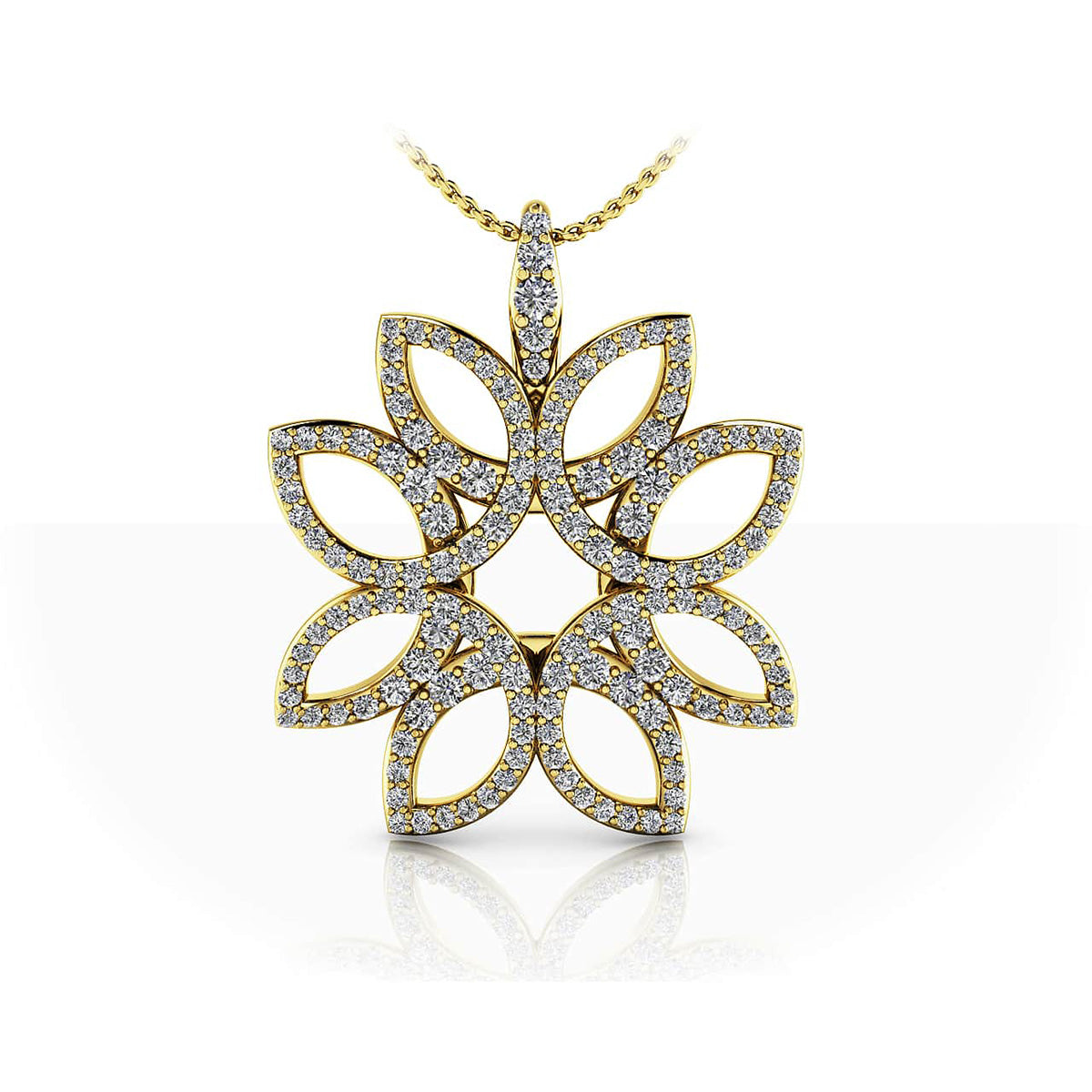 Exotic Flower Diamond Pendant