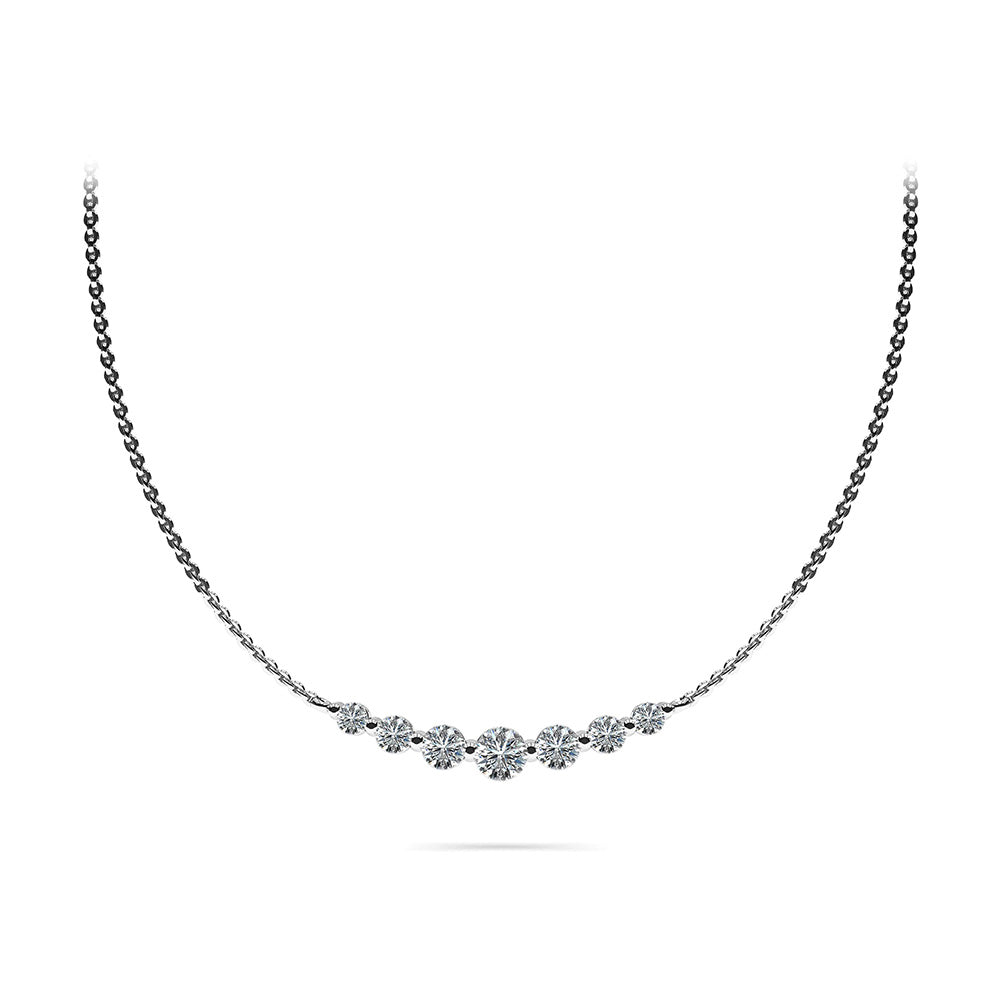 Seven Stone Graduated Chain Necklace