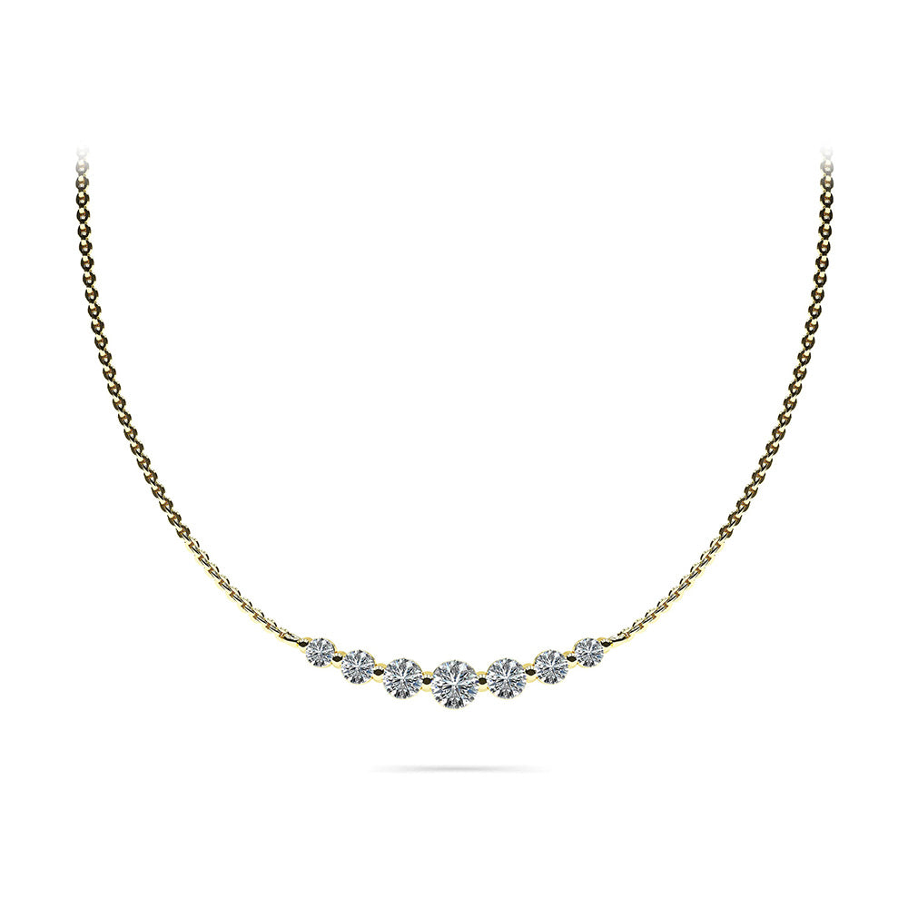 Seven Stone Graduated Chain Necklace