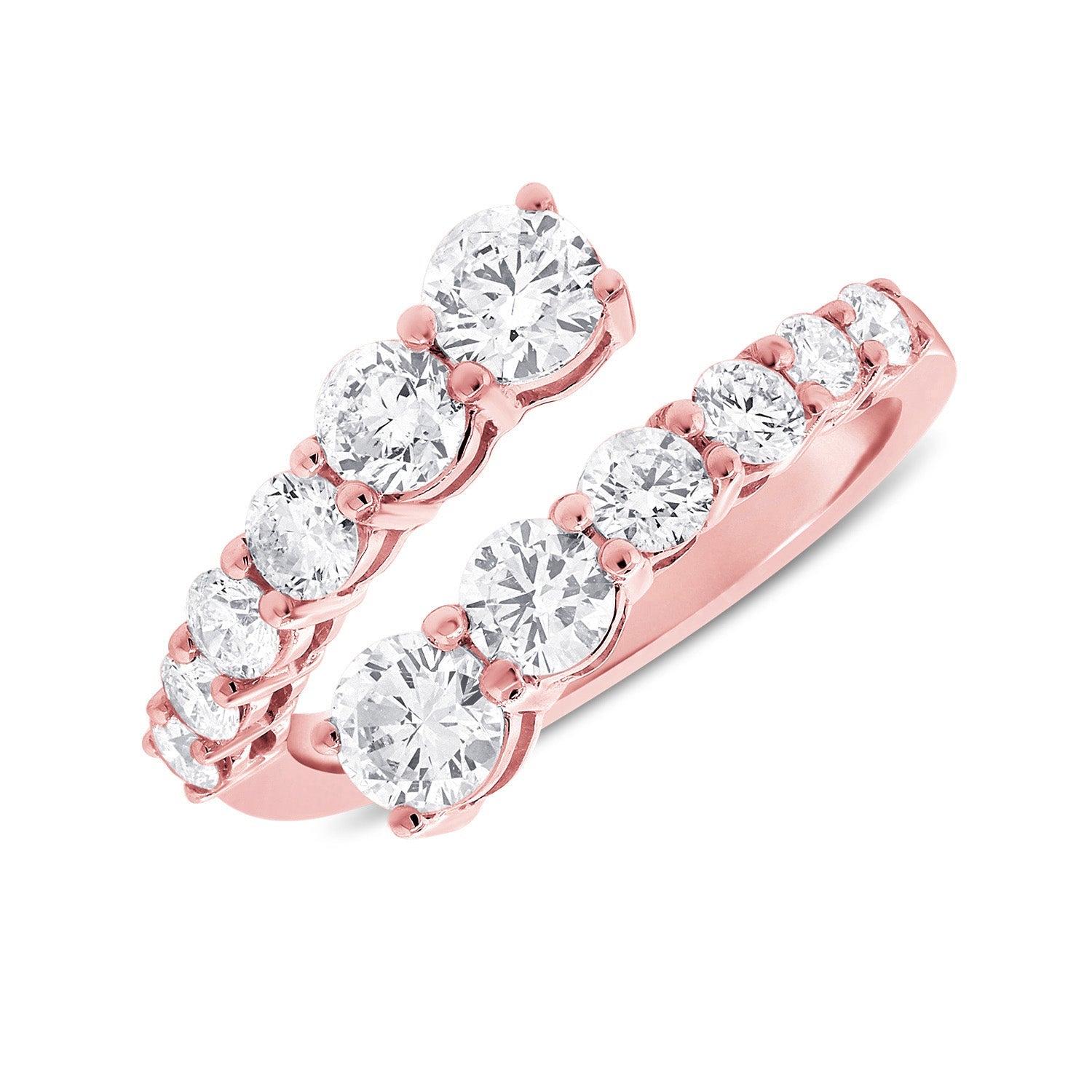 Diamond Graduated Crossover Ring