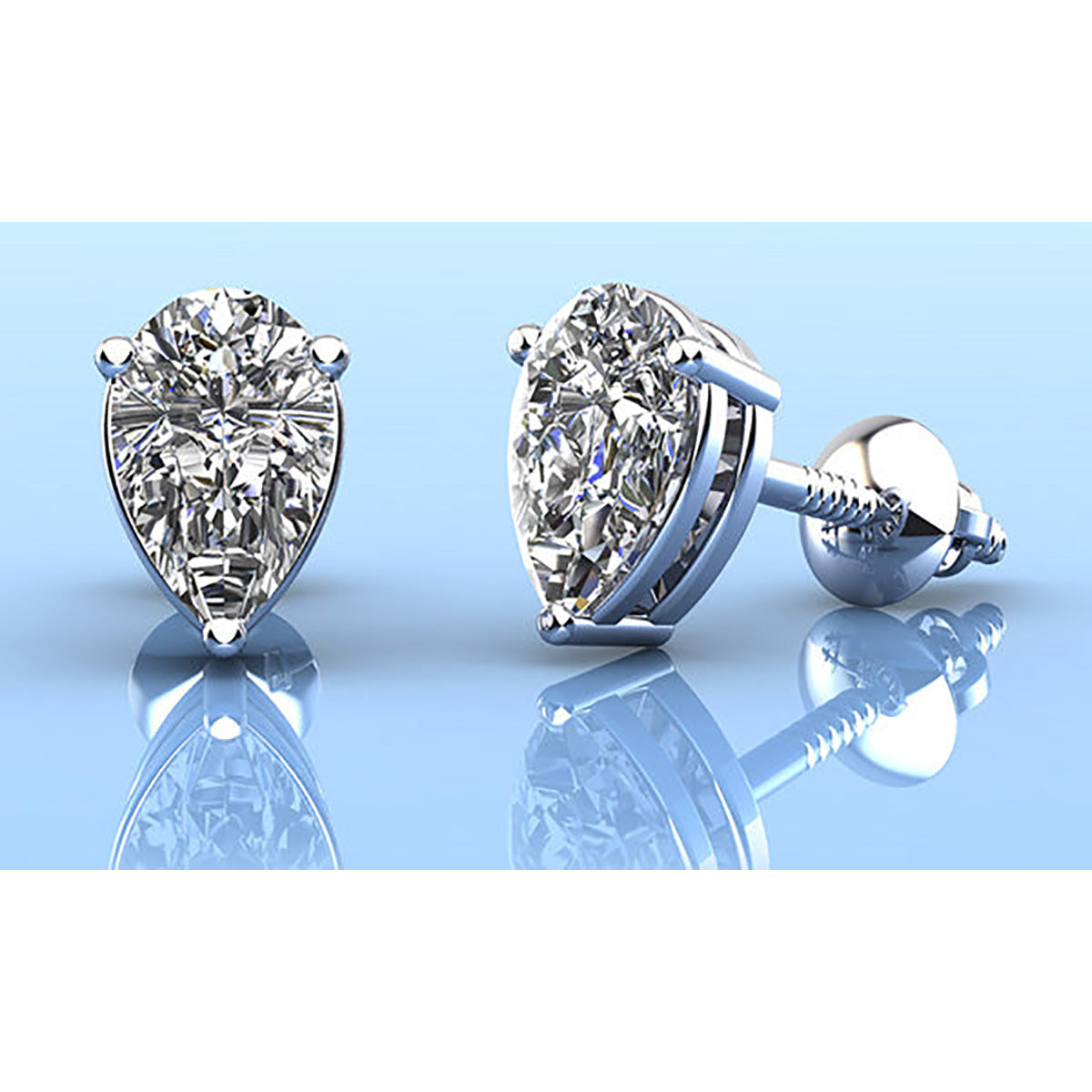 Radiant Romance Pear Shaped Stud Earrings
