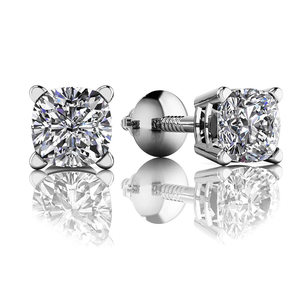 Cushion Cut Diamond Studs Earrings