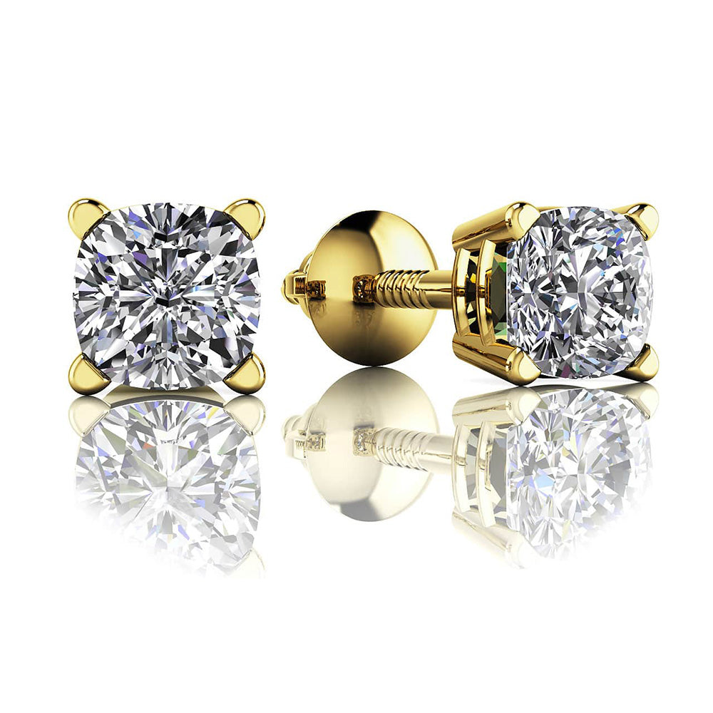Cushion Cut Diamond Studs Earrings