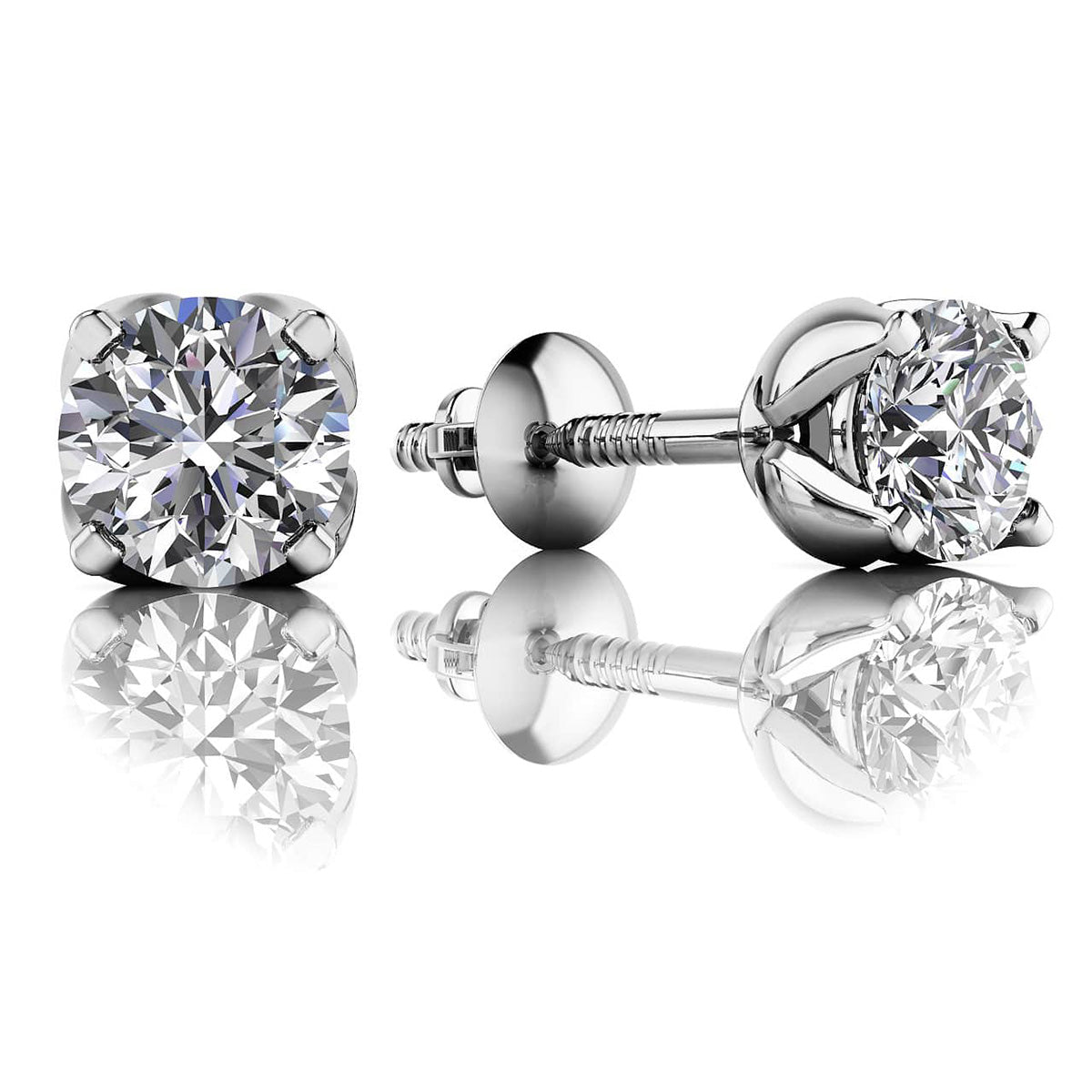 Tulip Diamond Stud Earrings