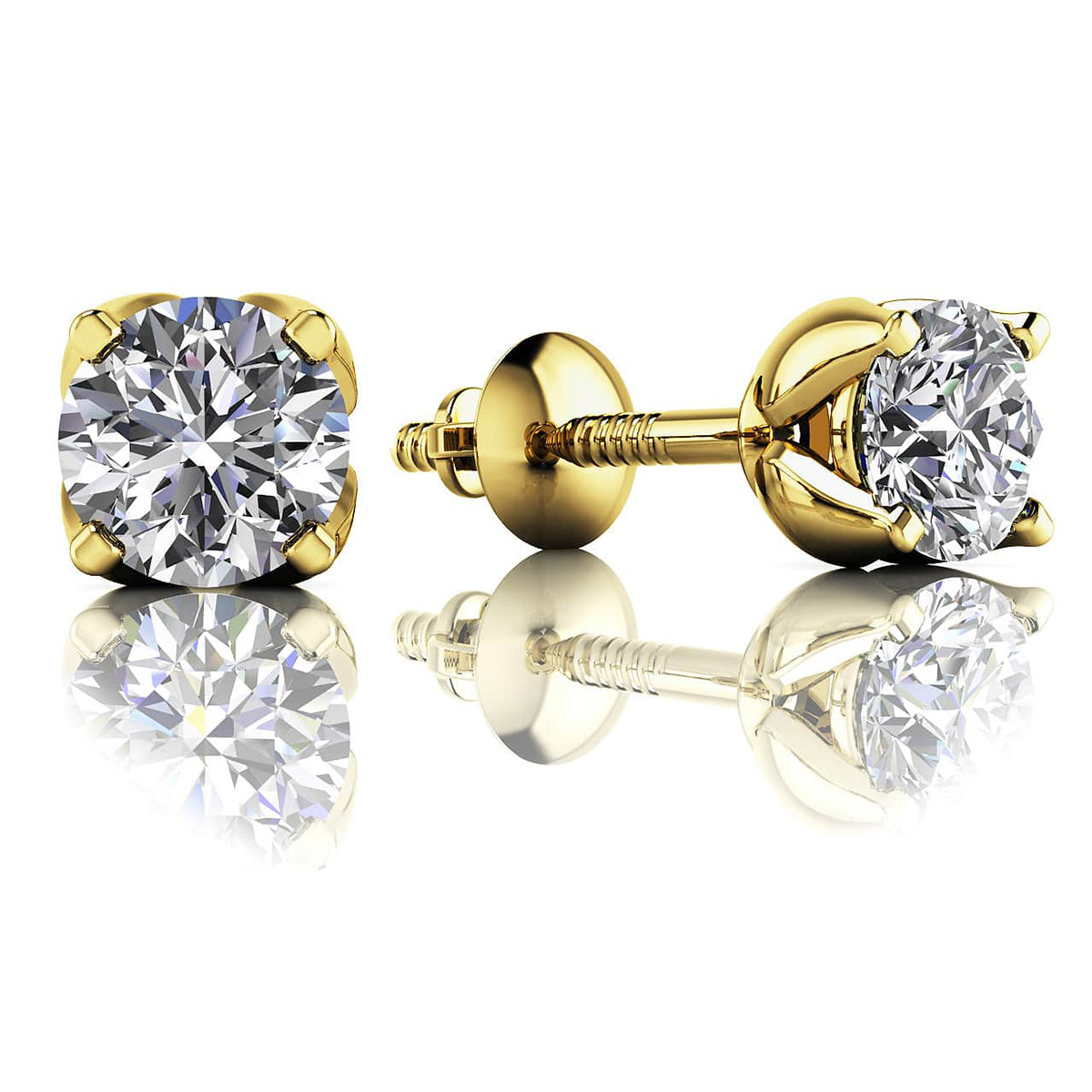 Tulip Diamond Stud Earrings