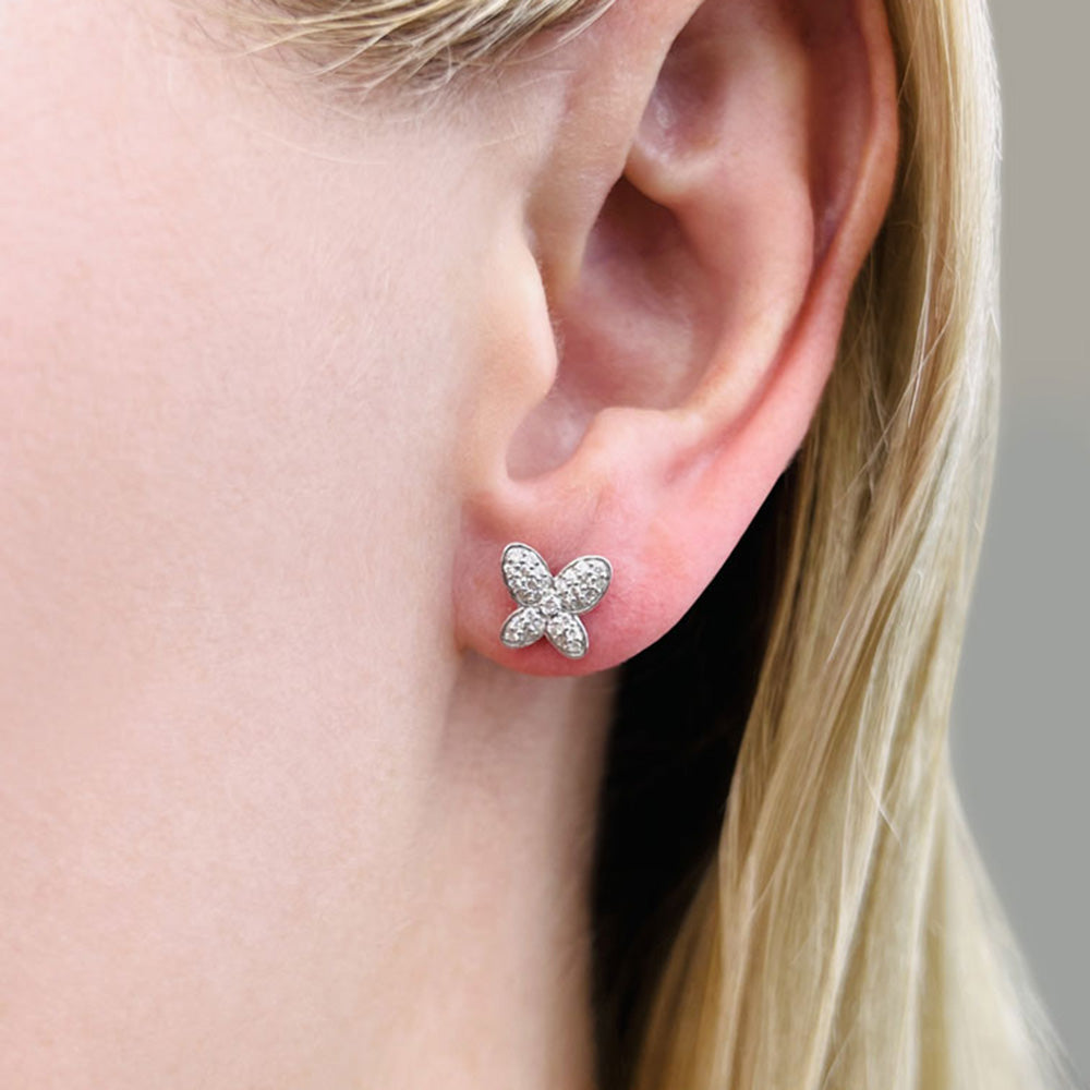 Charming Butterfly Diamond Studs