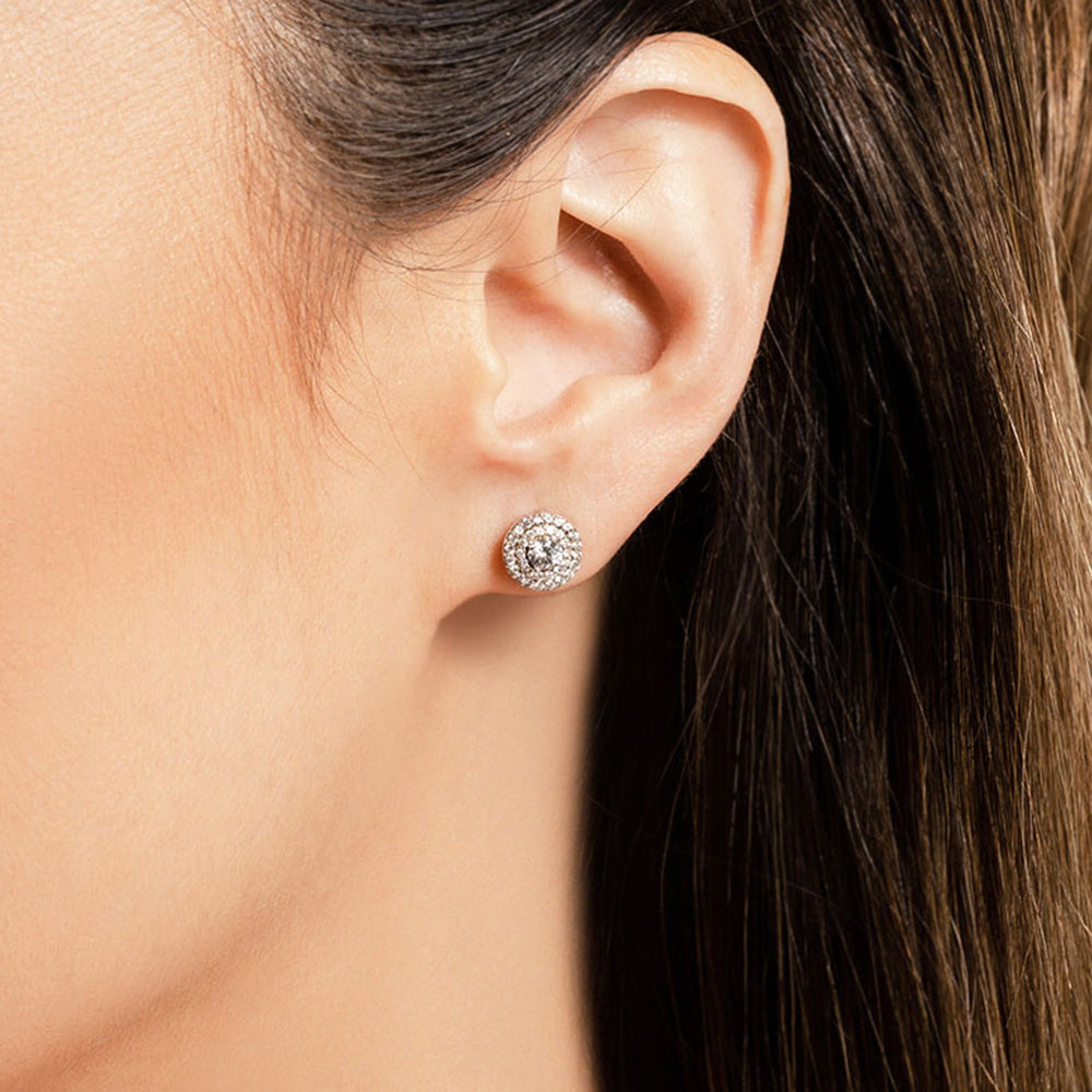 Surrounded By Diamonds Designer Stud Earrings