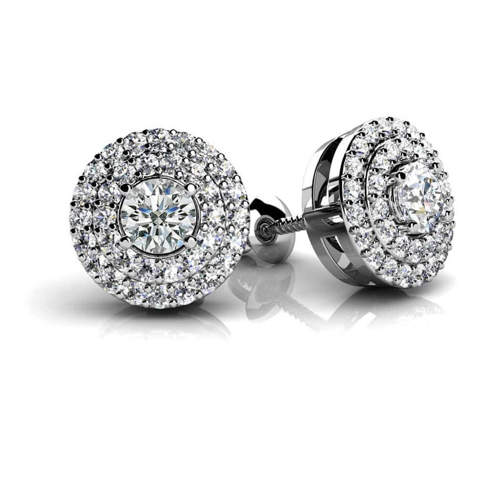 Surrounded By Diamonds Designer Stud Earrings