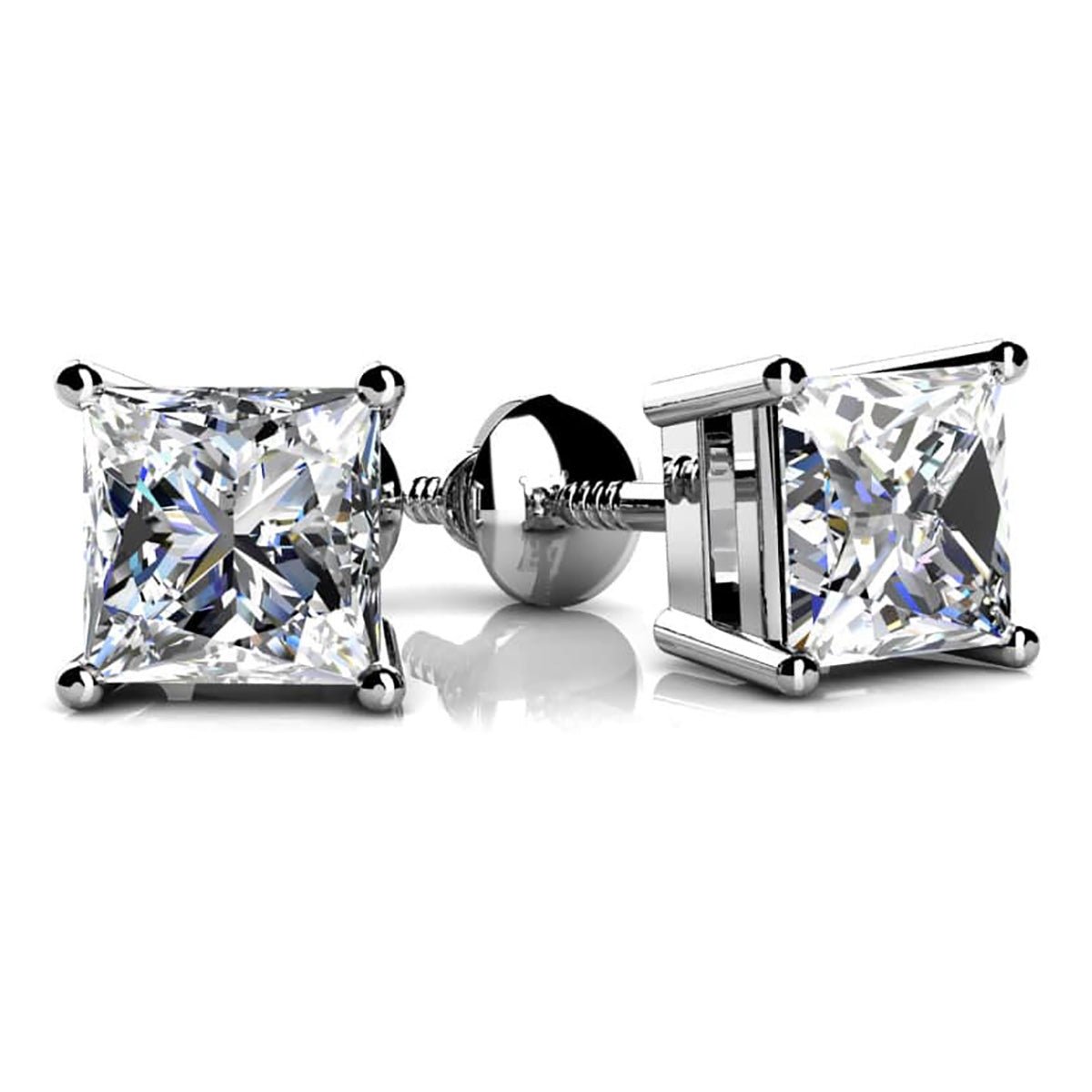 Princess Cut Diamond Stud Earrings