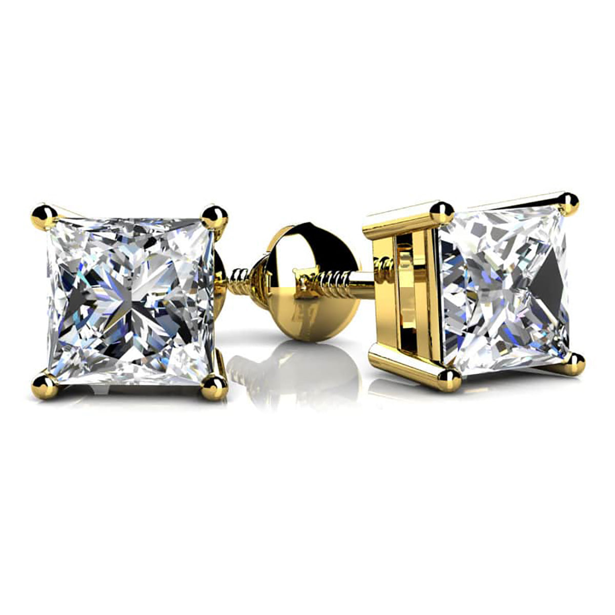 Princess Cut Diamond Stud Earrings