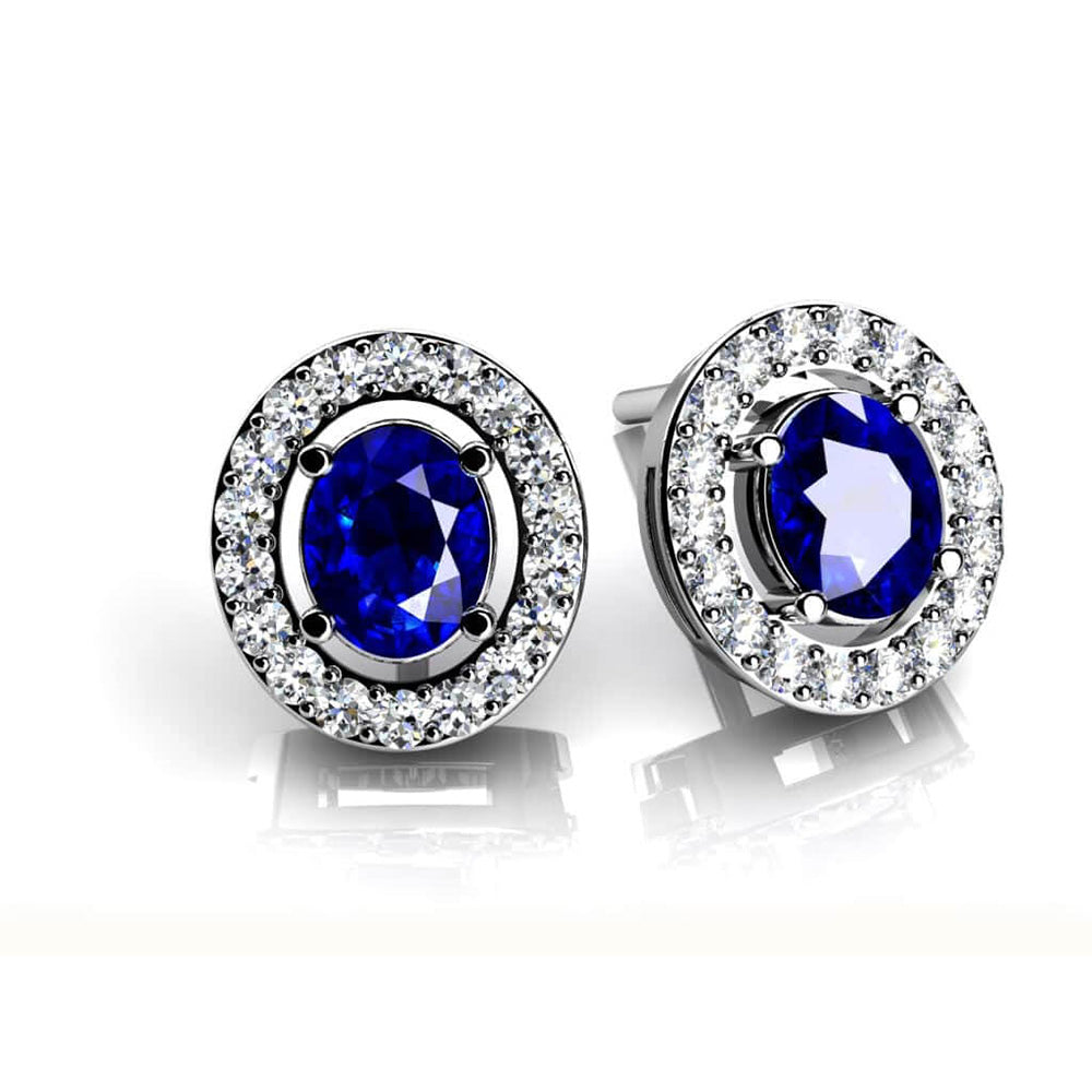 Legendary Oval Gemstone Stud Earrings