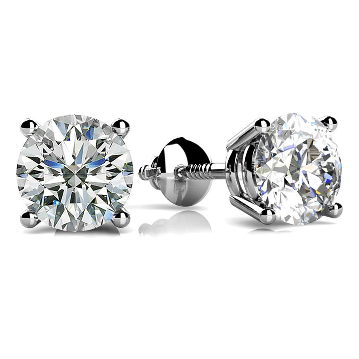 Classic Four Prong Diamond Studs Earrings