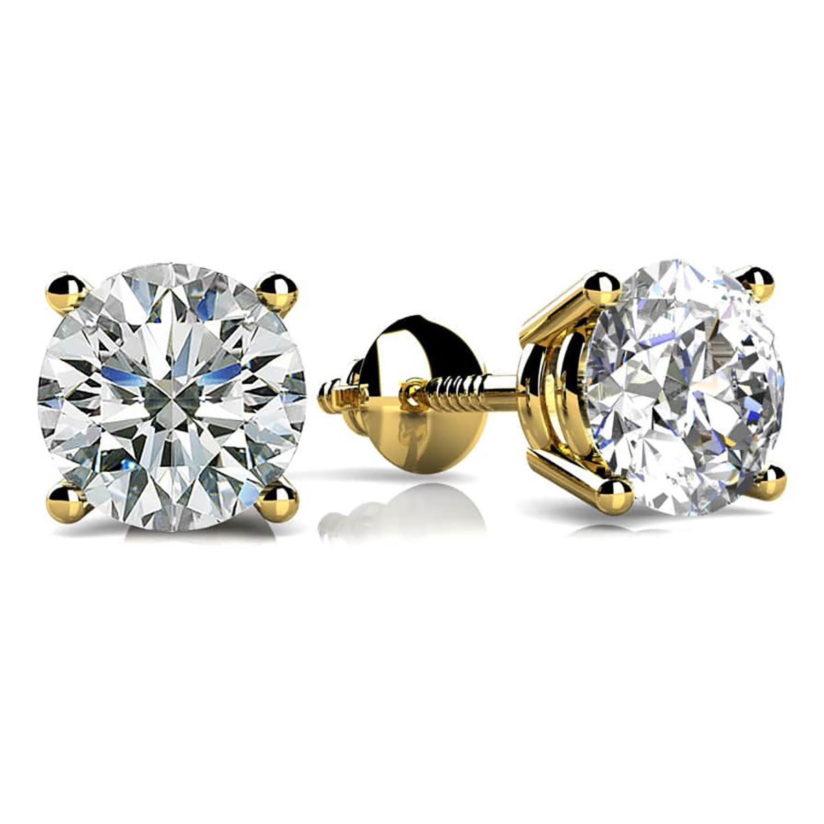 Classic Four Prong Diamond Studs Earrings