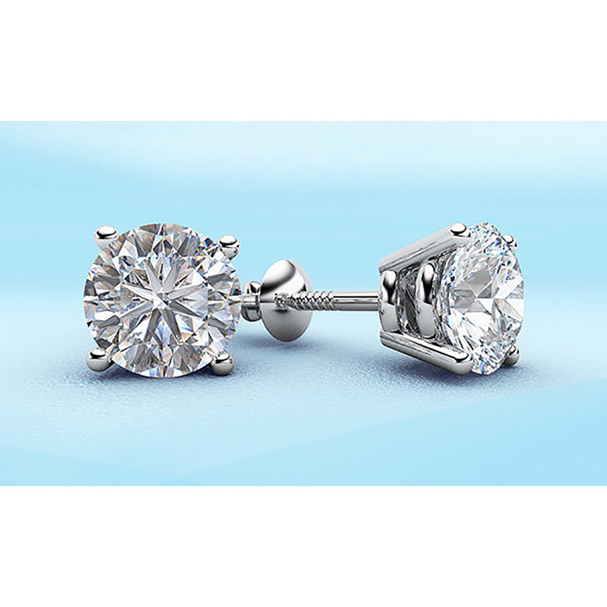 Classic Four Prong Diamond Studs Earrings