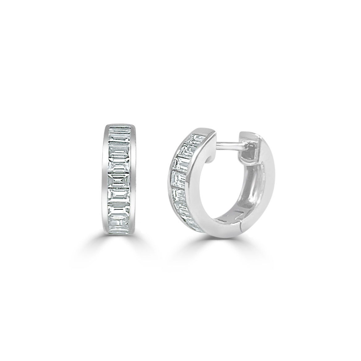 Baguette Diamond Huggie Earrings