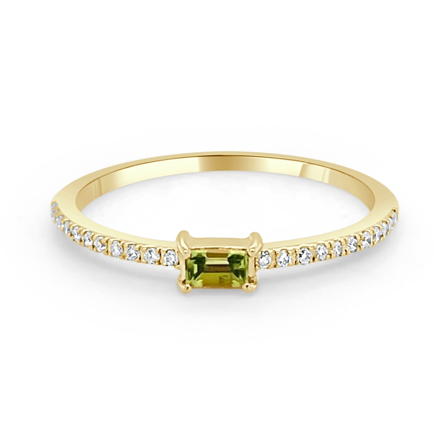 Birthstone Baguette Stackable Ring