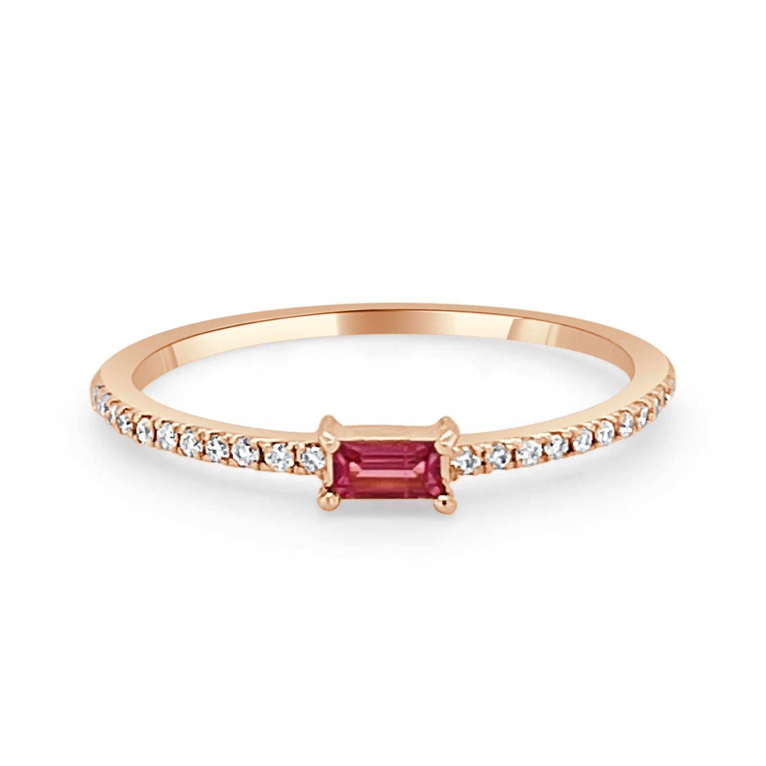 Birthstone Baguette Stackable Ring
