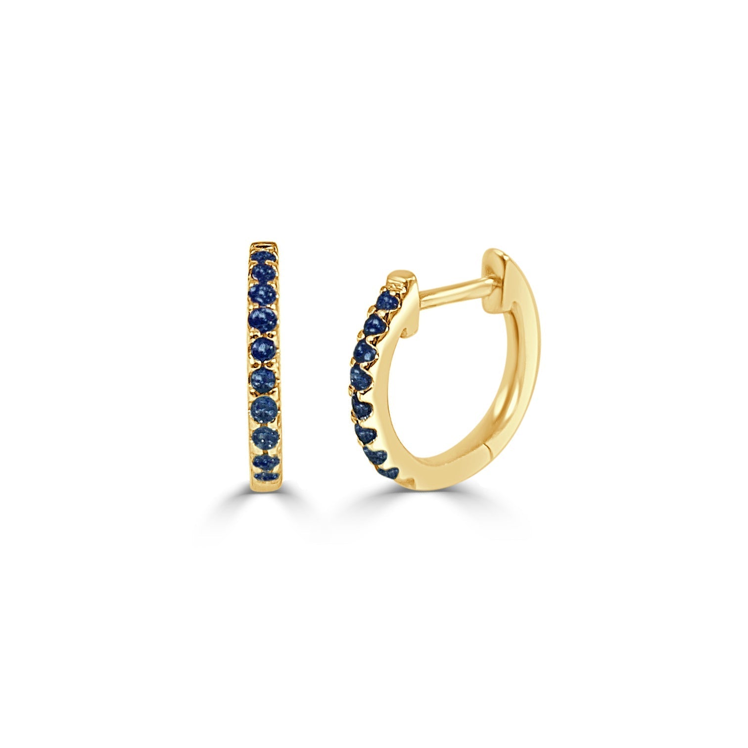 Blue Sapphire Huggie Earrings