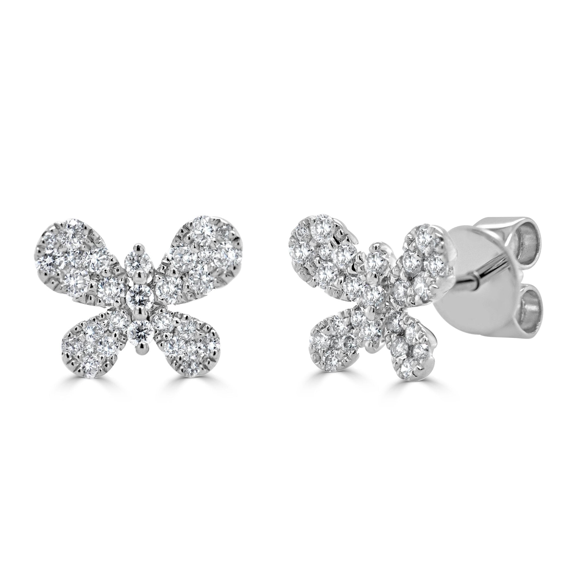 Diamond Butterfly Stud Earrings