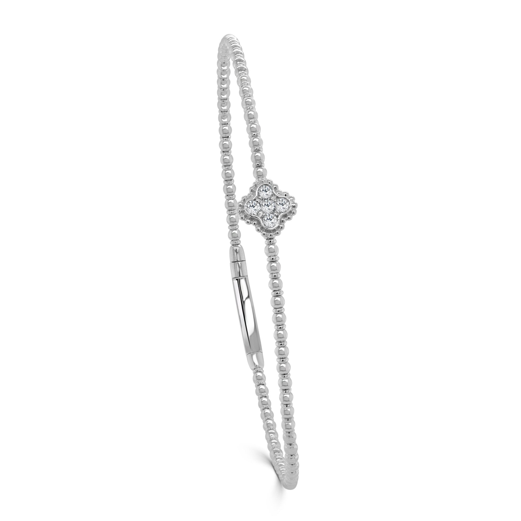 Diamond Clover Flexible Bangle