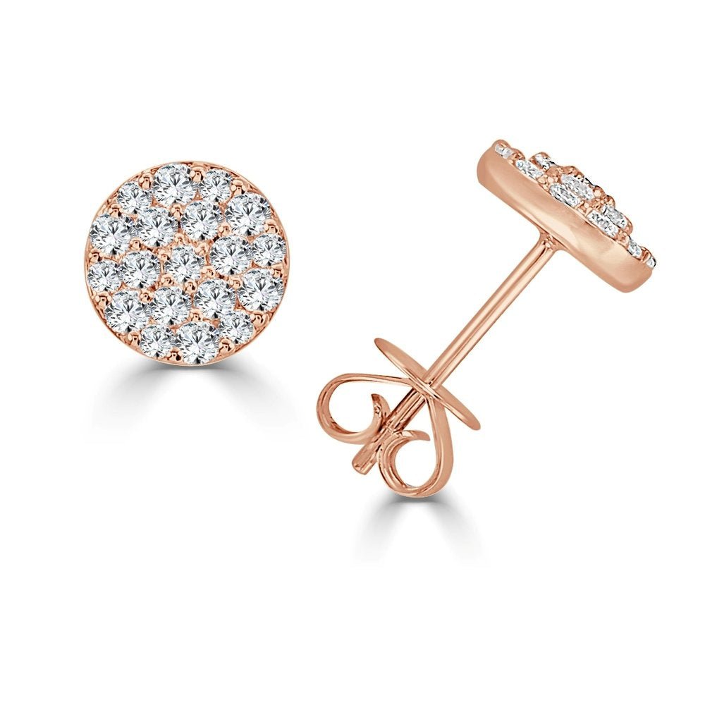 Diamond Cluster Stud Earrings