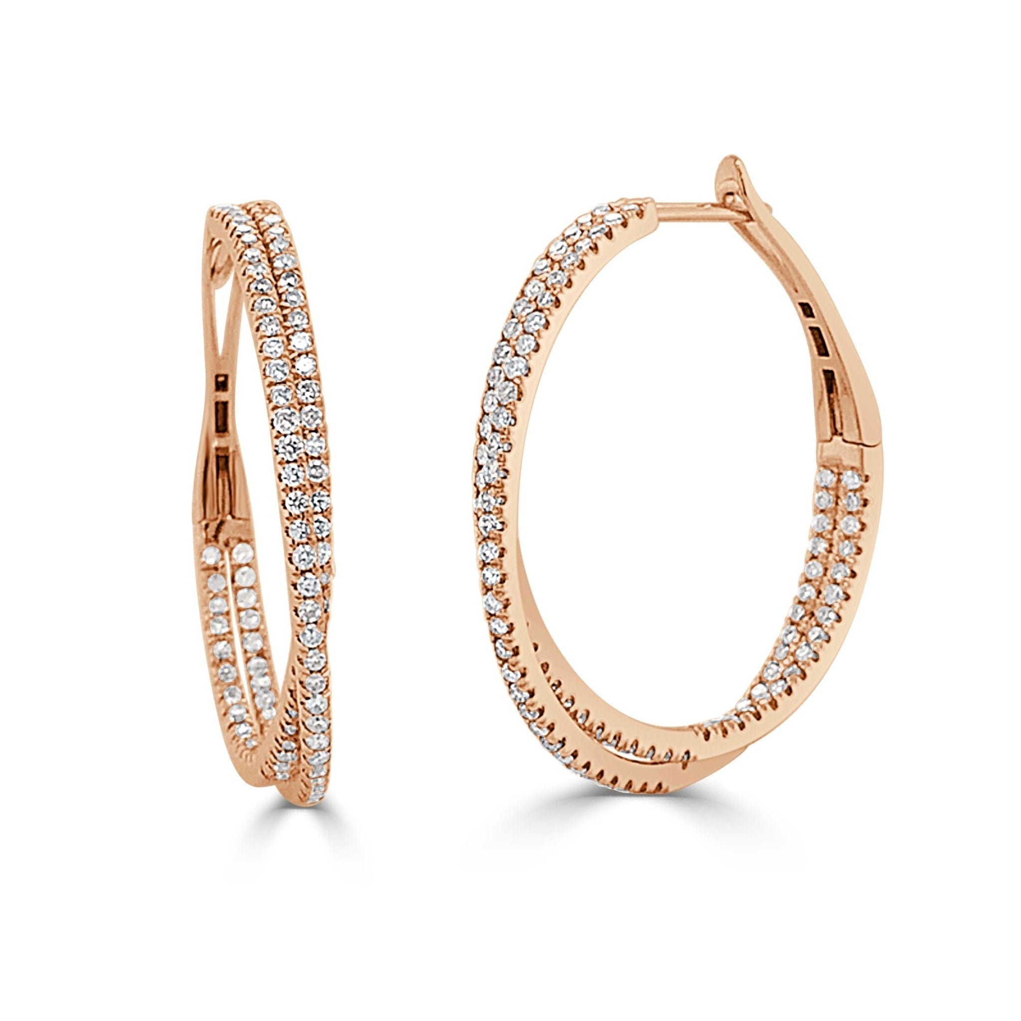 Diamond Criss - Cross Hoop Earrings