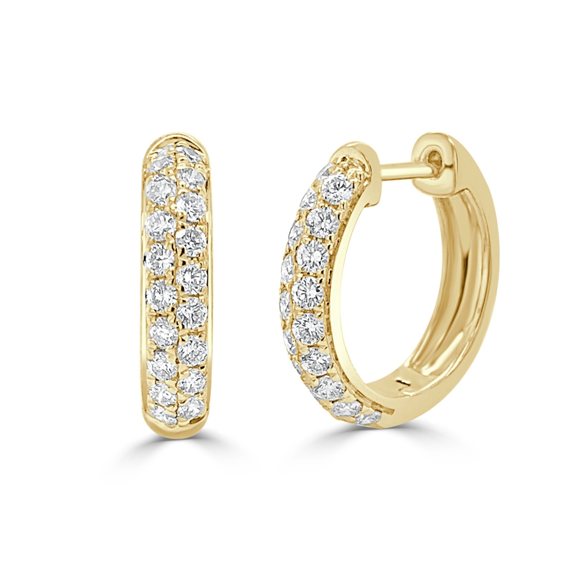 Diamond Double Row Hoop Earrings