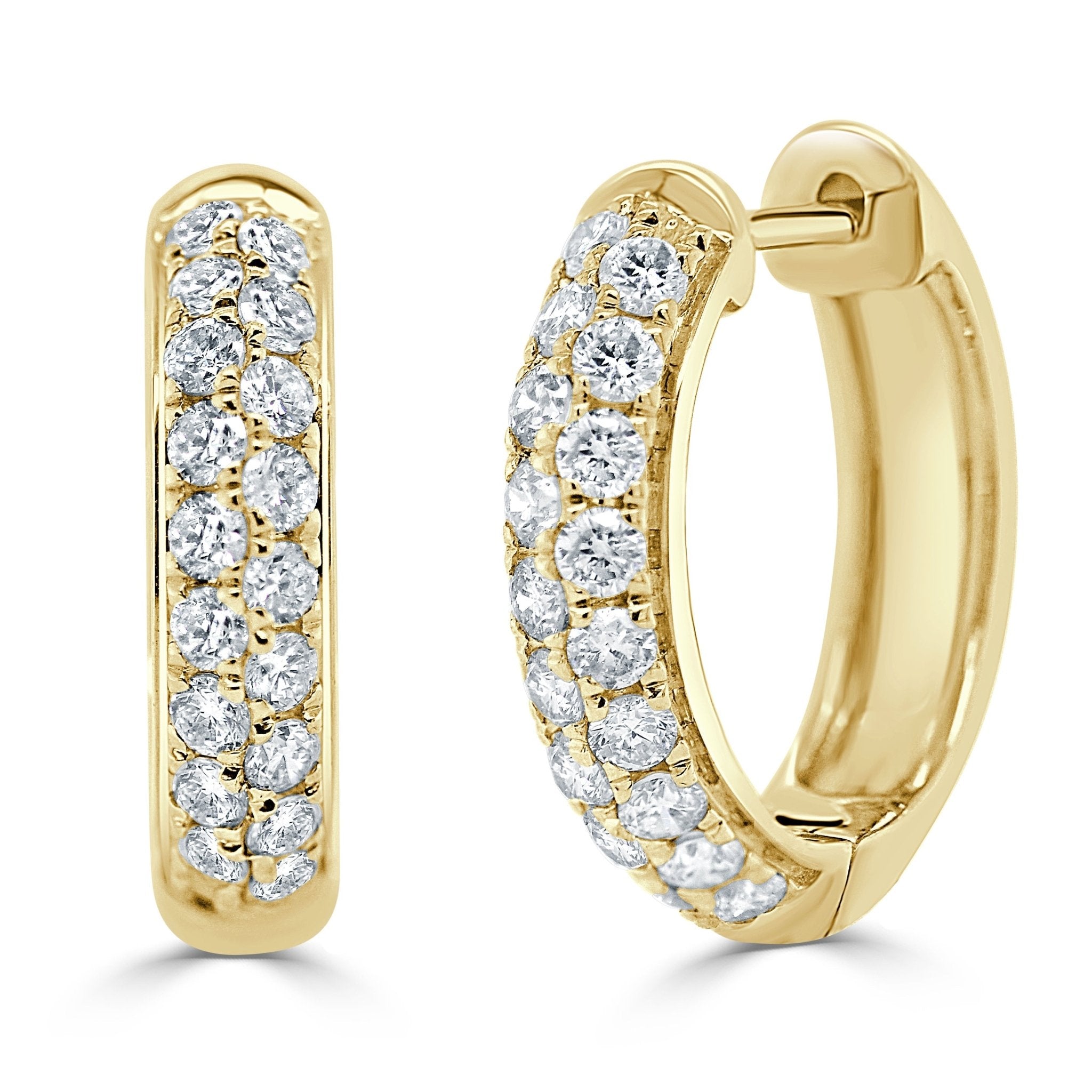 Diamond Double Row Hoop Earrings