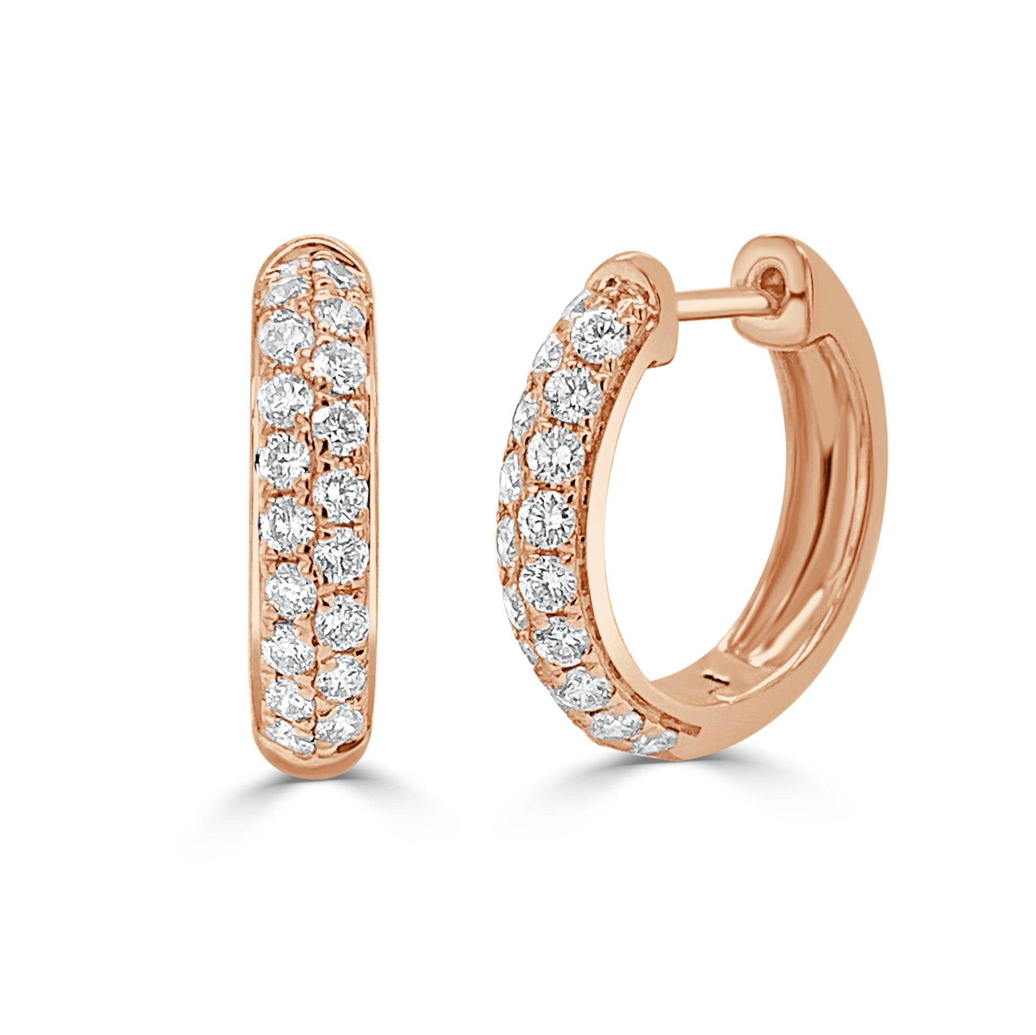 Diamond Double Row Hoop Earrings