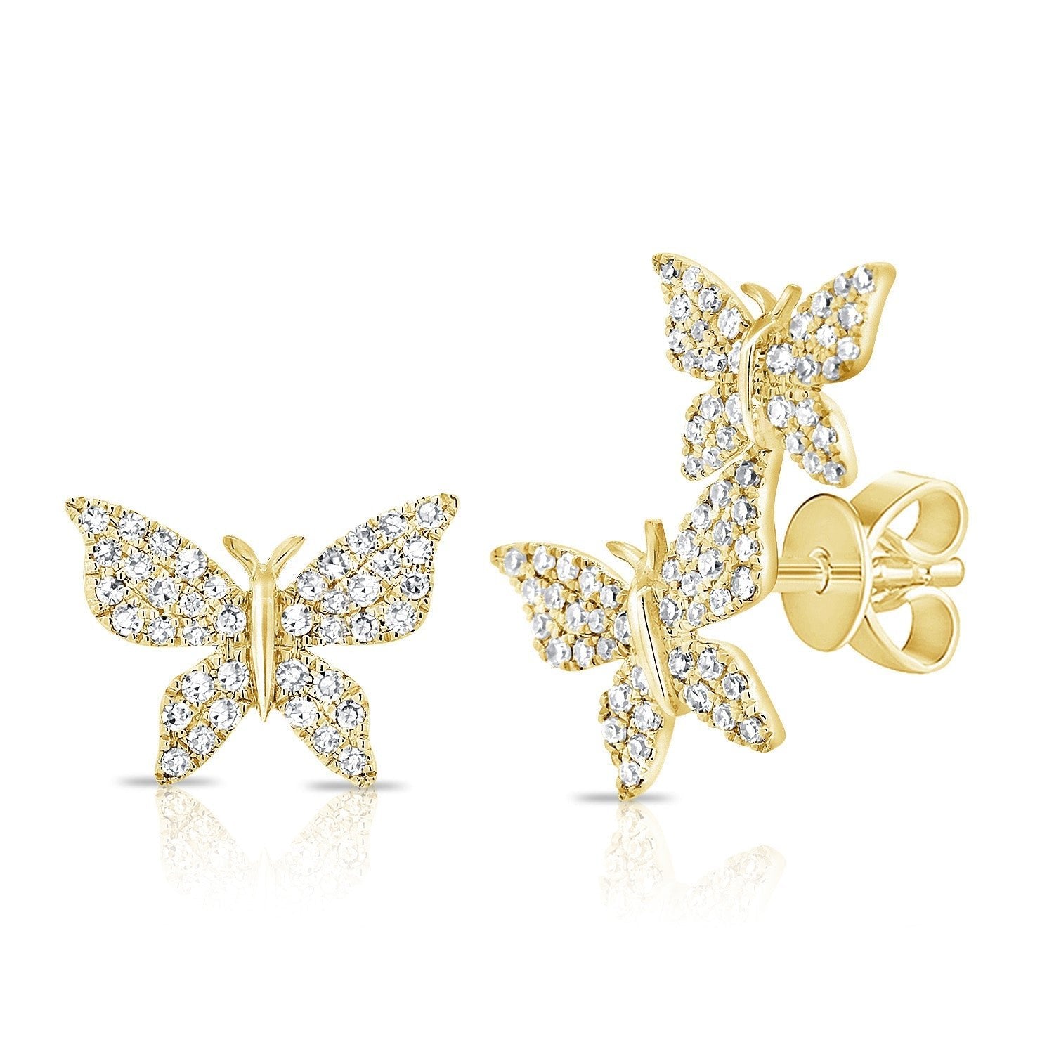 Diamond Mismatched Butterfly Earring