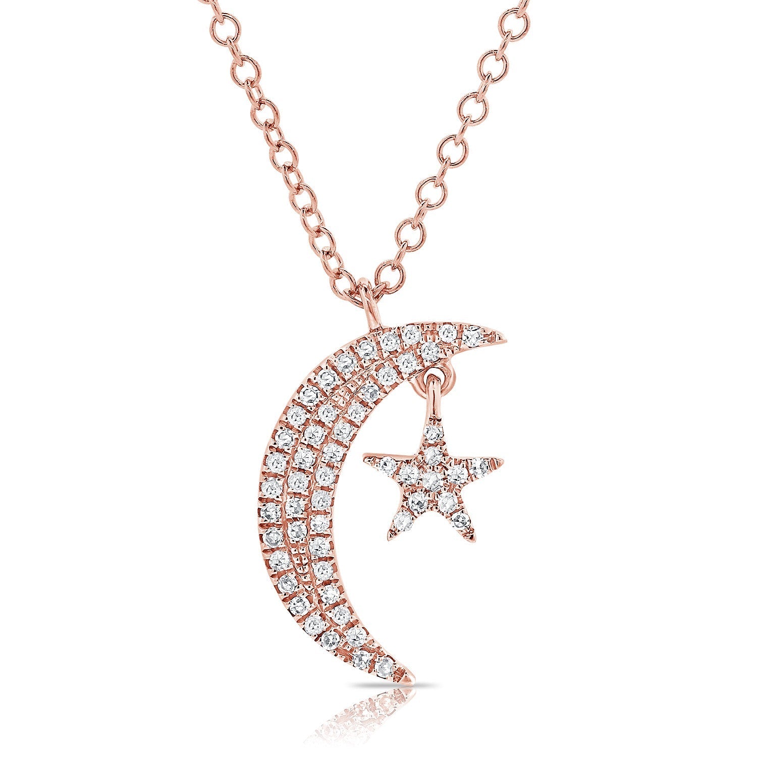 Diamond Moon Star Necklace
