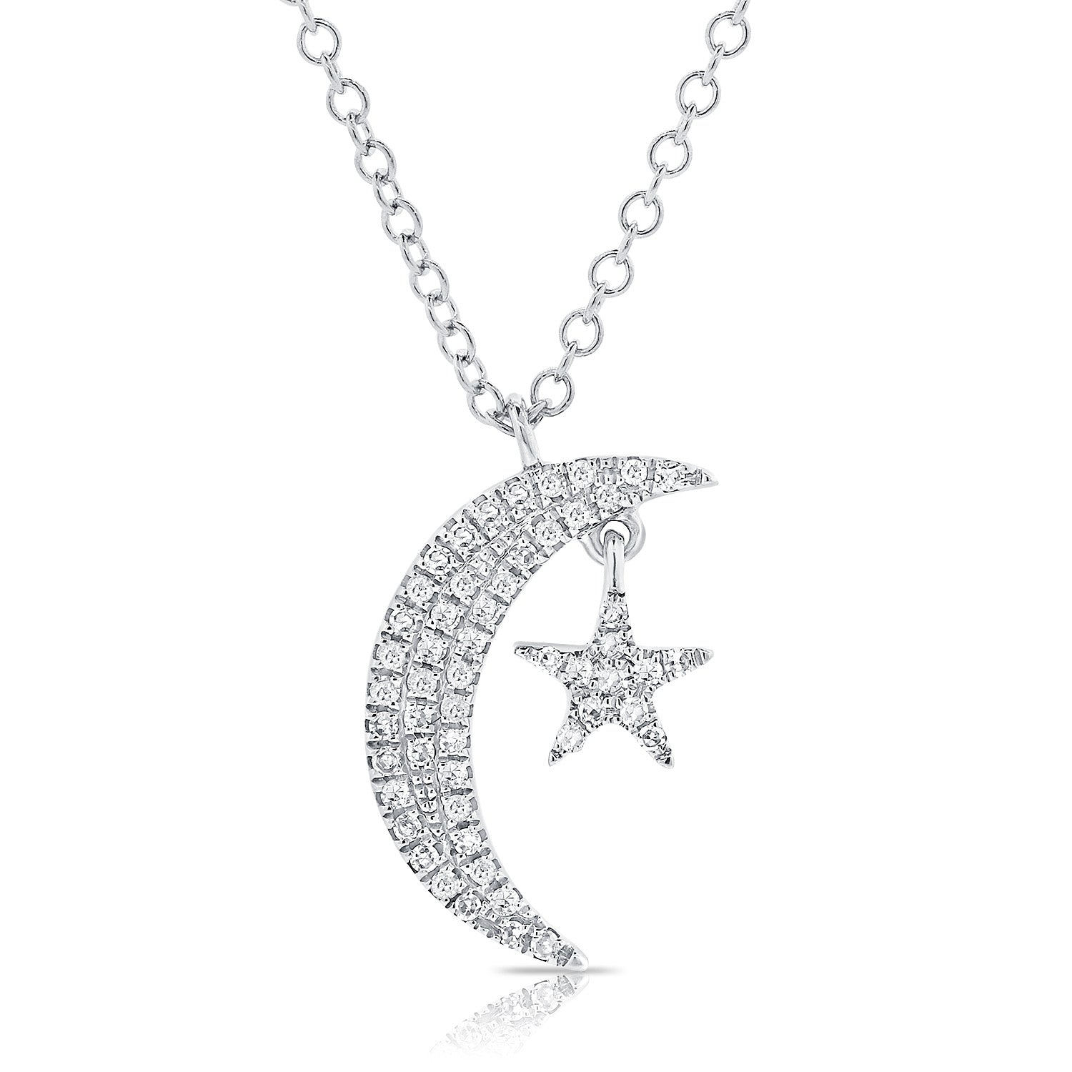 Diamond Moon Star Necklace