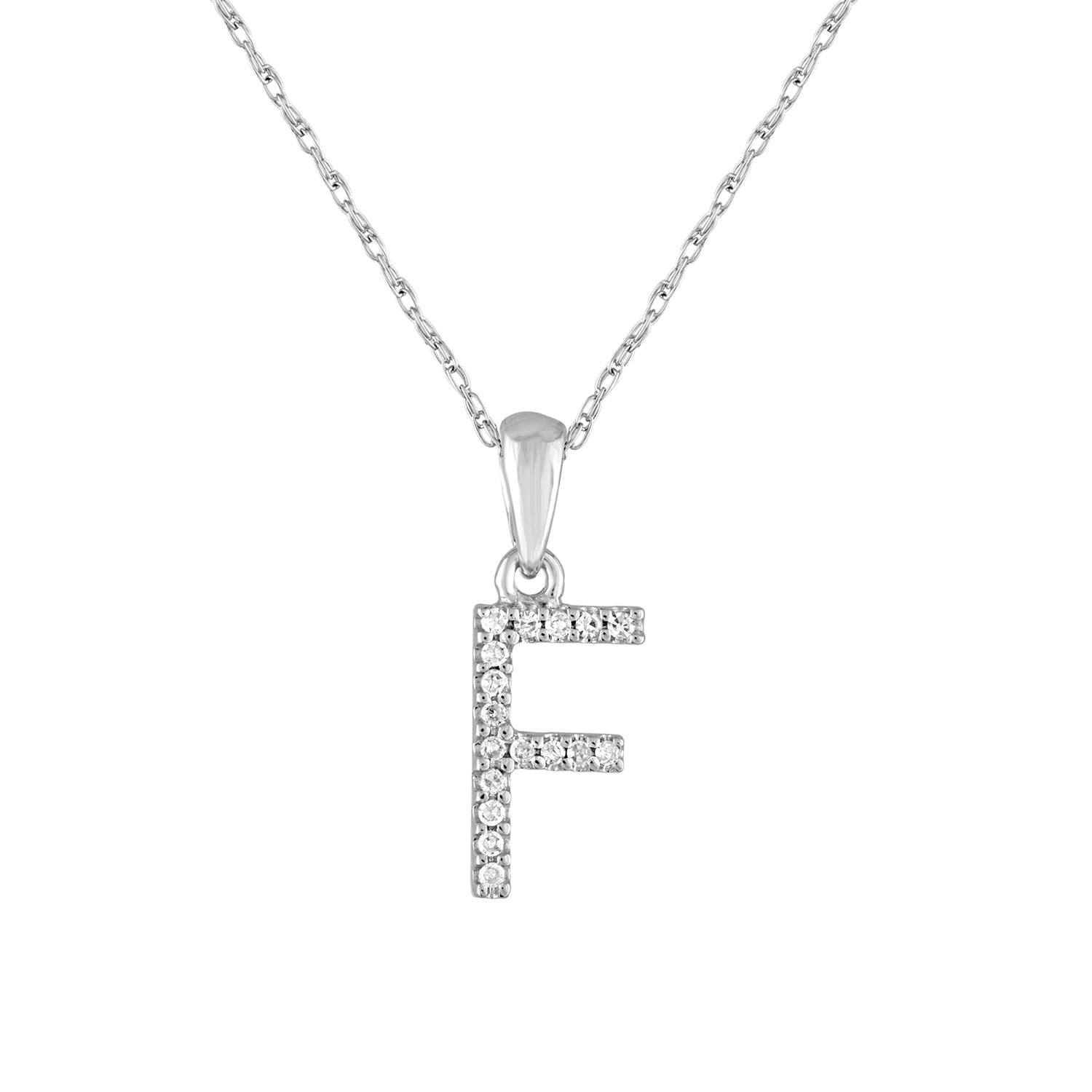 Diamond Rope Chain Initial Pendant Necklace