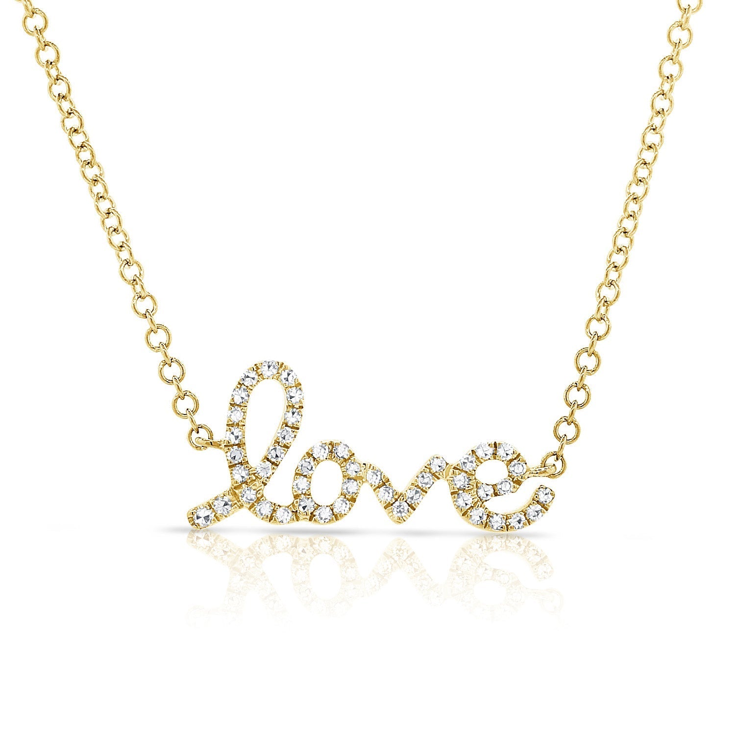 Diamond Script Love Necklace