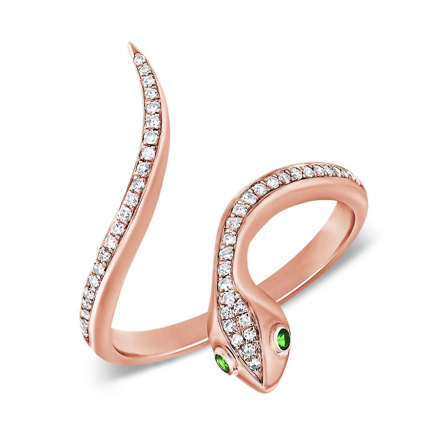 Diamond Tsavorite Snake Wrap Ring