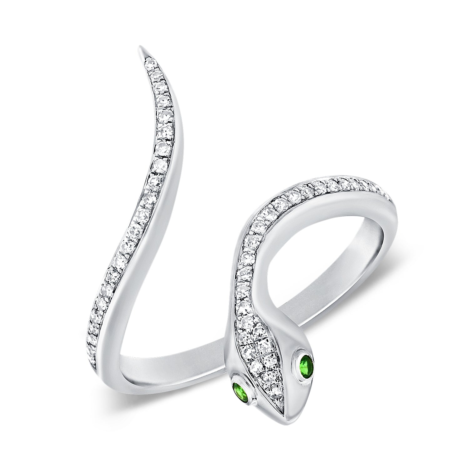 Diamond Tsavorite Snake Wrap Ring