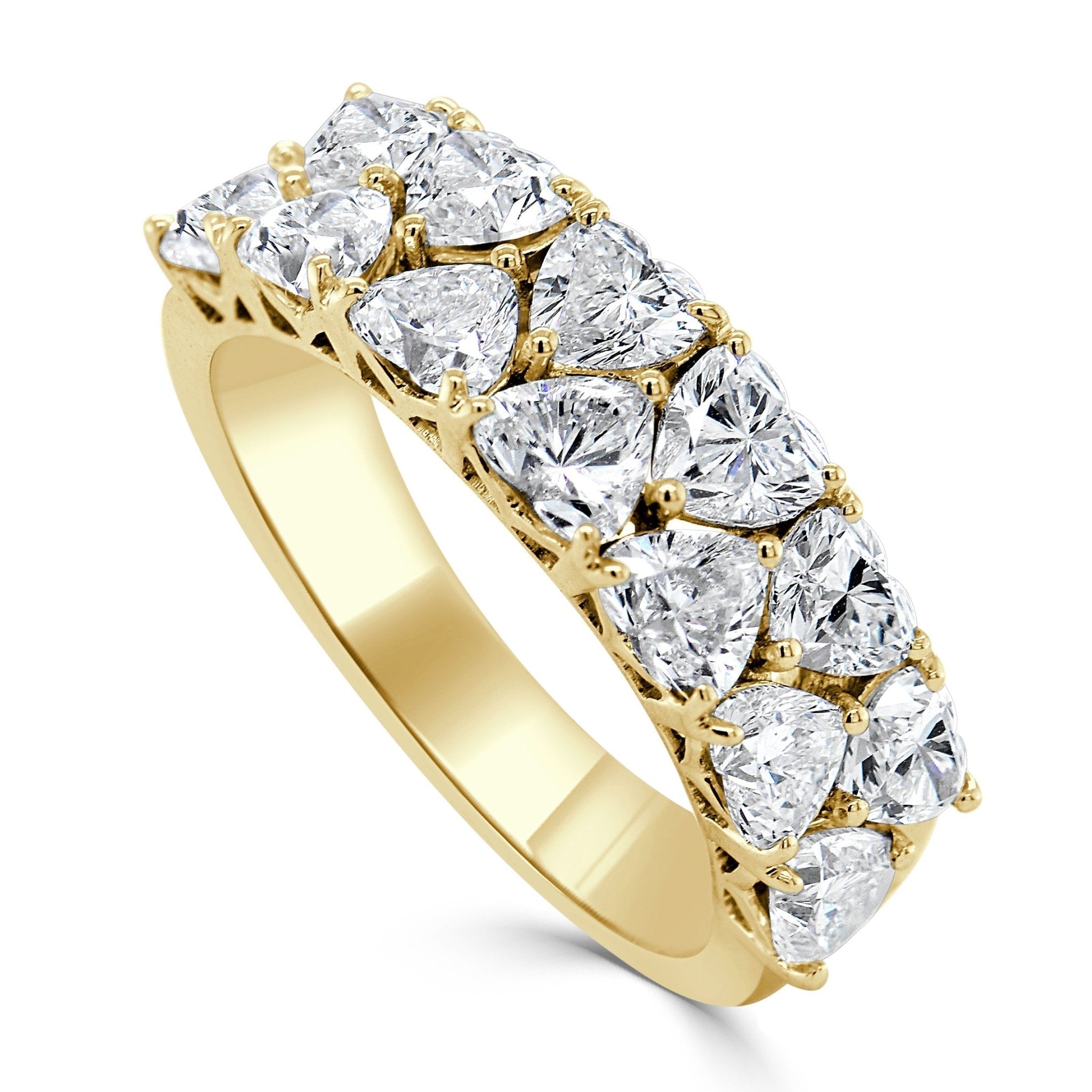 Double Row Heart Diamond Ring