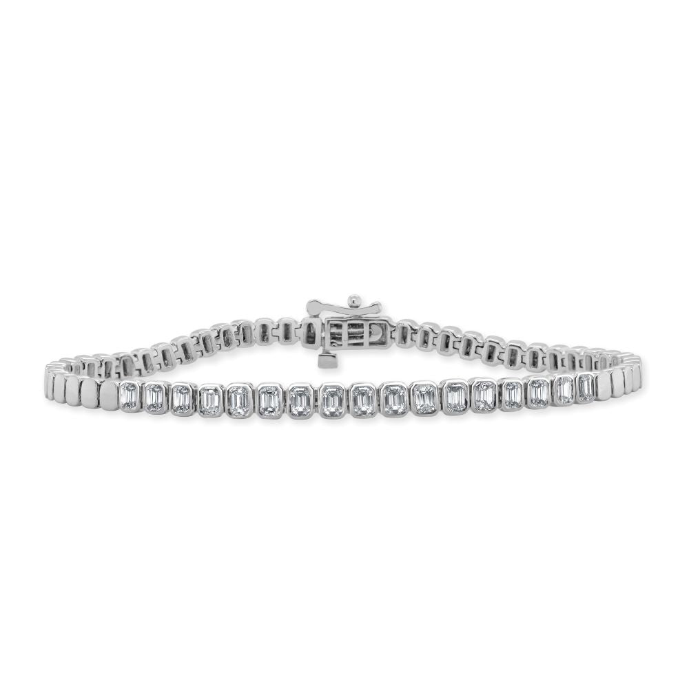 Emerald - Cut Diamond Bracelet