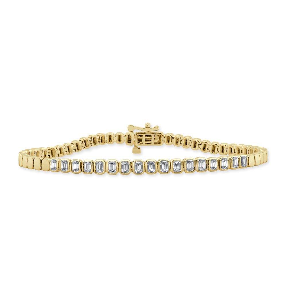 Emerald - Cut Diamond Bracelet