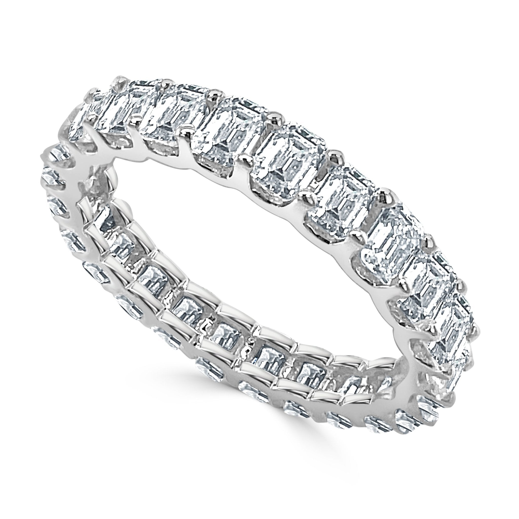 Emerald - Cut Diamond Eternity Band